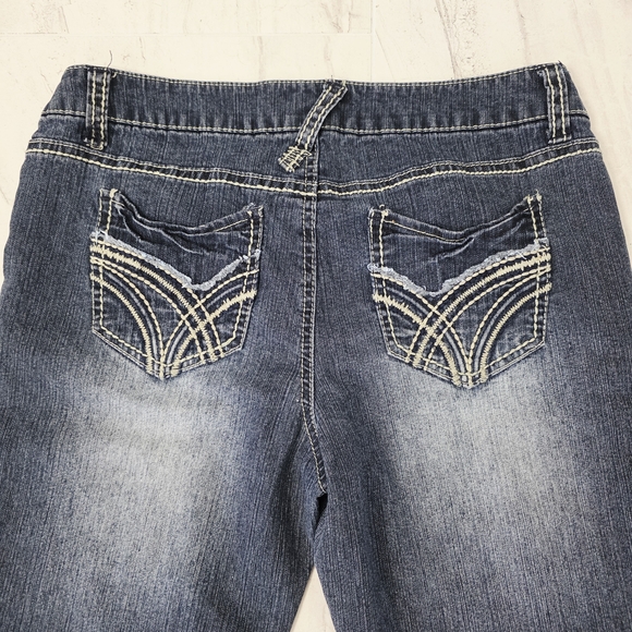 Blue Spice Dark Wash Flare Low Rise Jeans - Picture 6 of 6